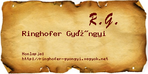 Ringhofer Gyöngyi névjegykártya